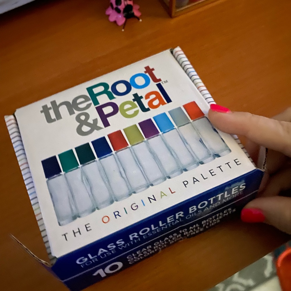 New root & petal essential oil roller bottles